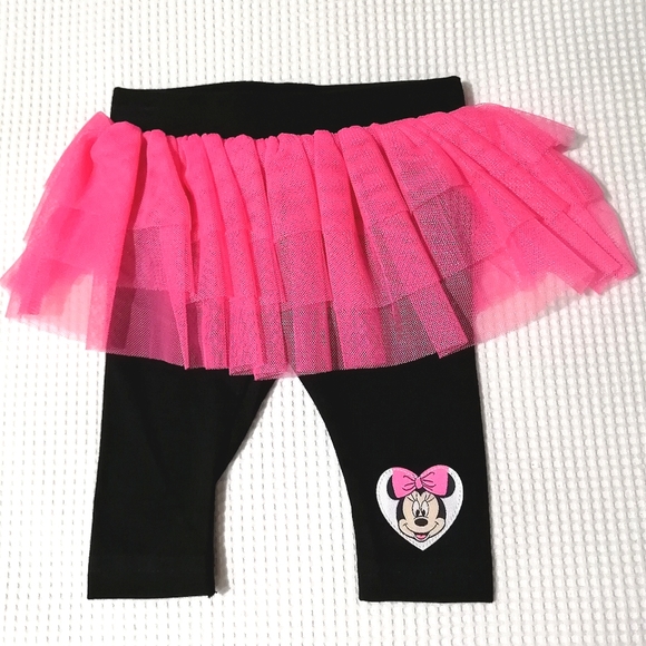 🔥SALE🔥 Disney Minnie Mouse Girl's Top and Tulle Skirt Leggings Set NWT SZ 0-3M - Picture 9 of 12